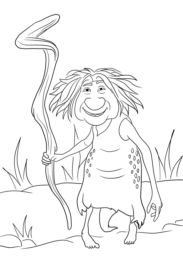 Here is our coloring image of Gran from the Croods family to color and print free