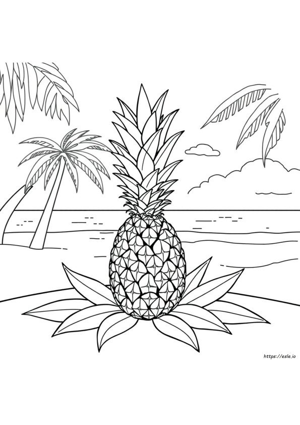 Poză Cu Ananas De Colorat