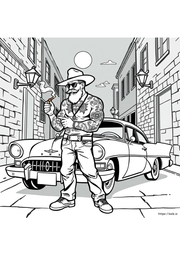 Desenhos Para Colorir De Gangsters Tatuados Para Adultos
