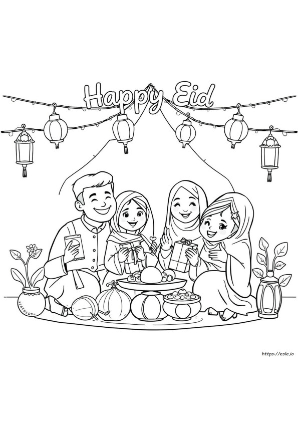 Wesołe Eid Kolorowanka