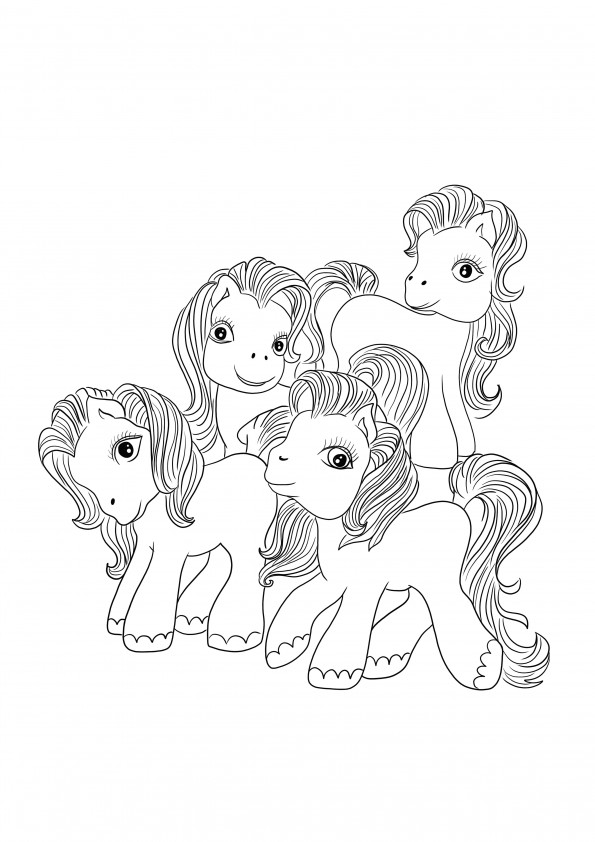 Our coloring page of Ponies is free to download or save for later