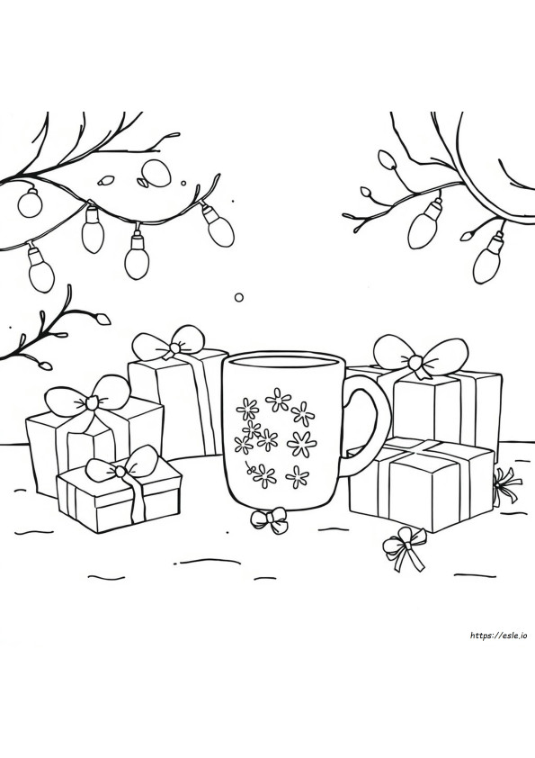 Gambar Mewarnai Mug Natal