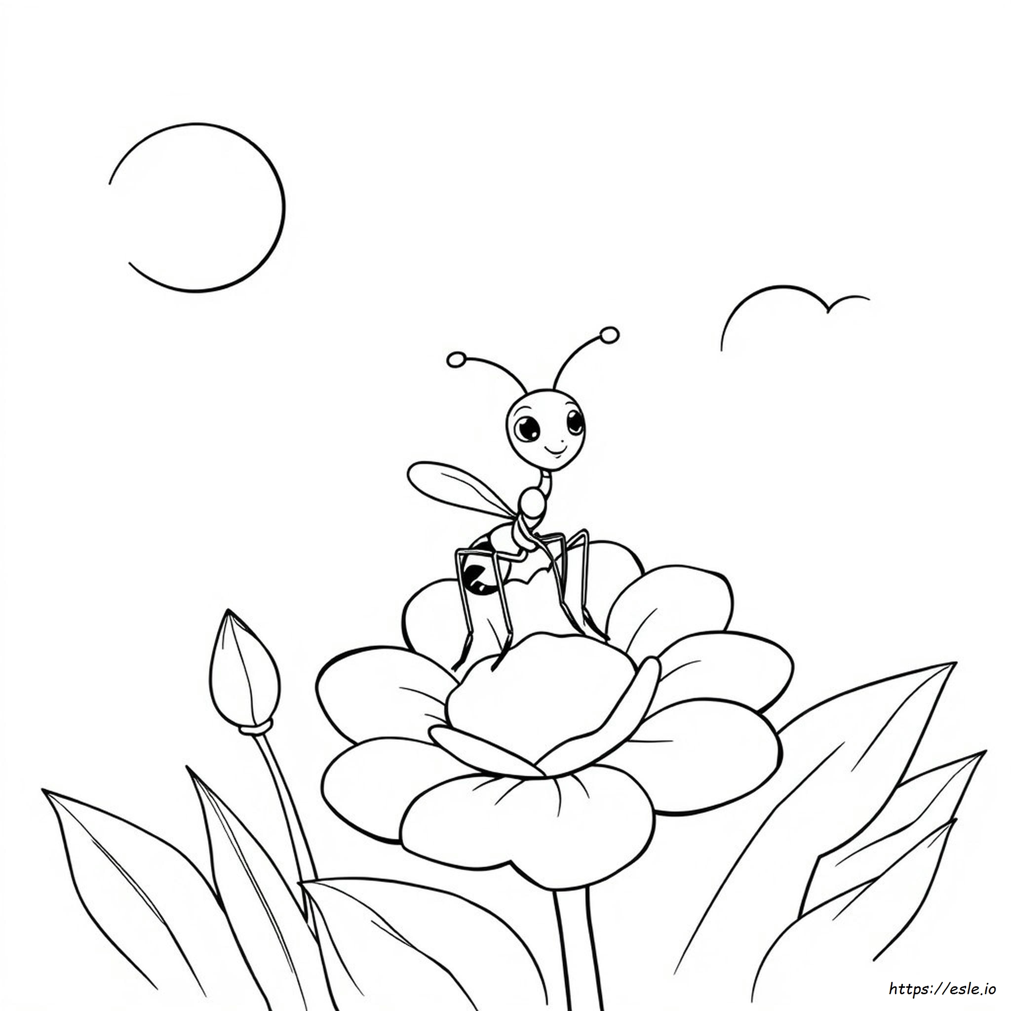 Cartoon Ant Coloring Page