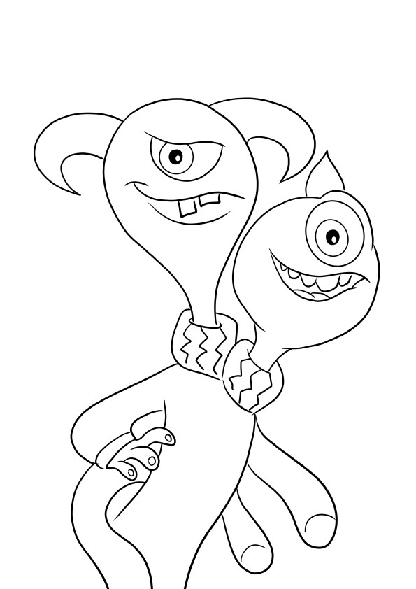 Funny coloring picture of Terri and Terry to download or print for free
