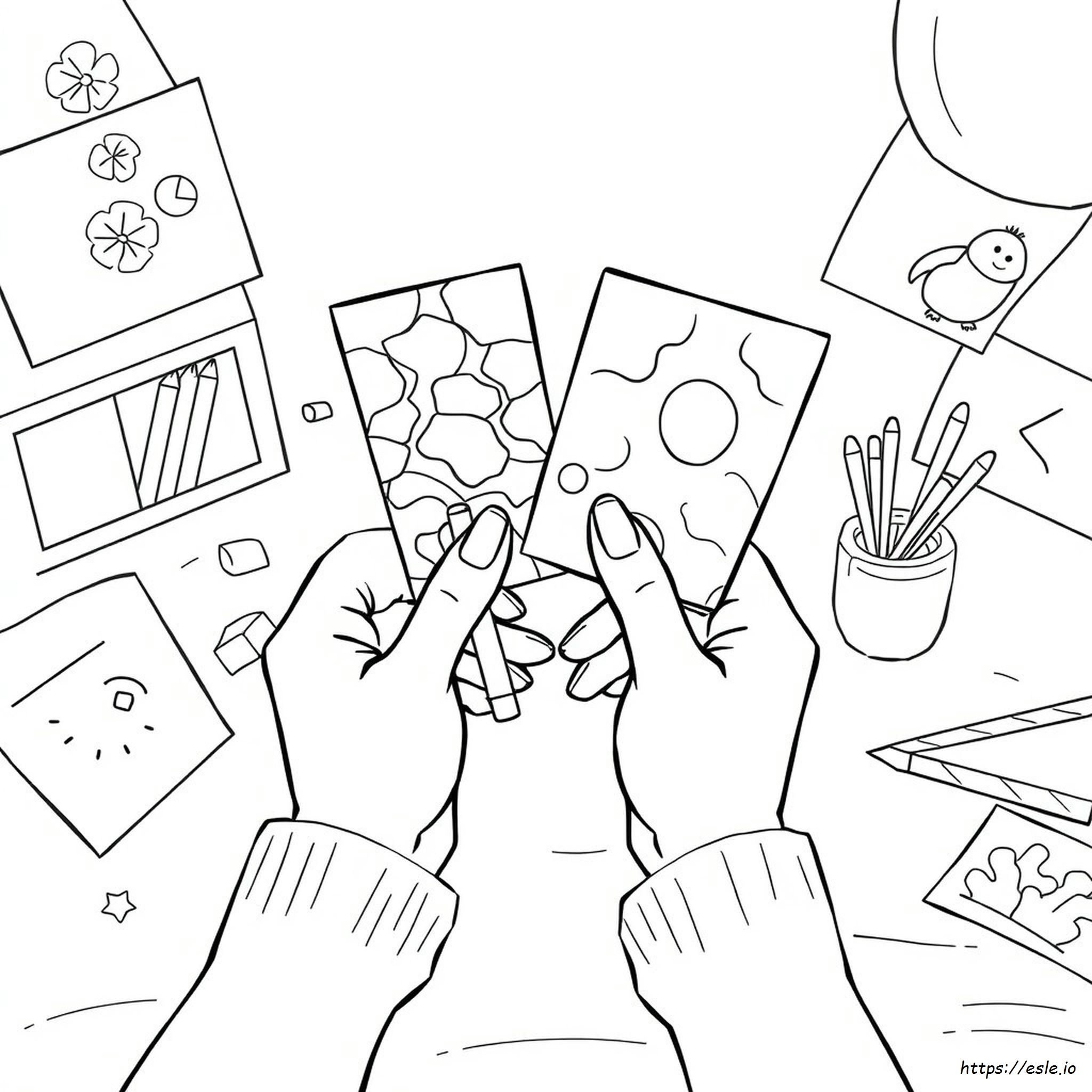 Hand Coloring Page With Nails