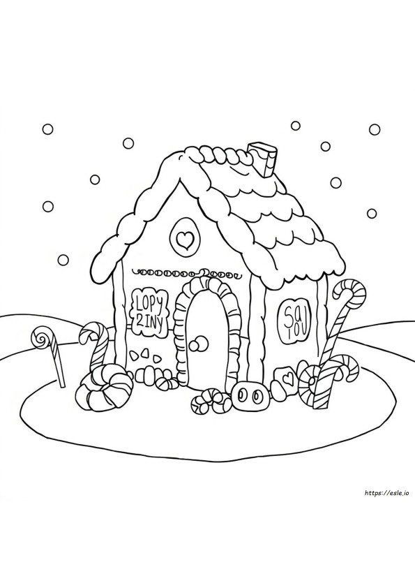 Candy Coloring Pages For Gingerbread House