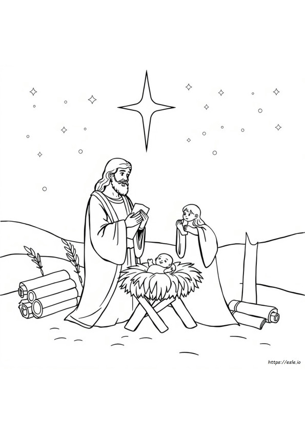 Dapat Dicetak Gratis Yesus Natal Gambar Mewarnai