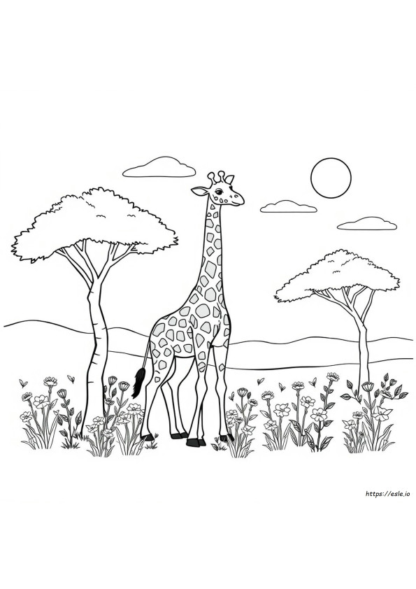キリンのぬりえ