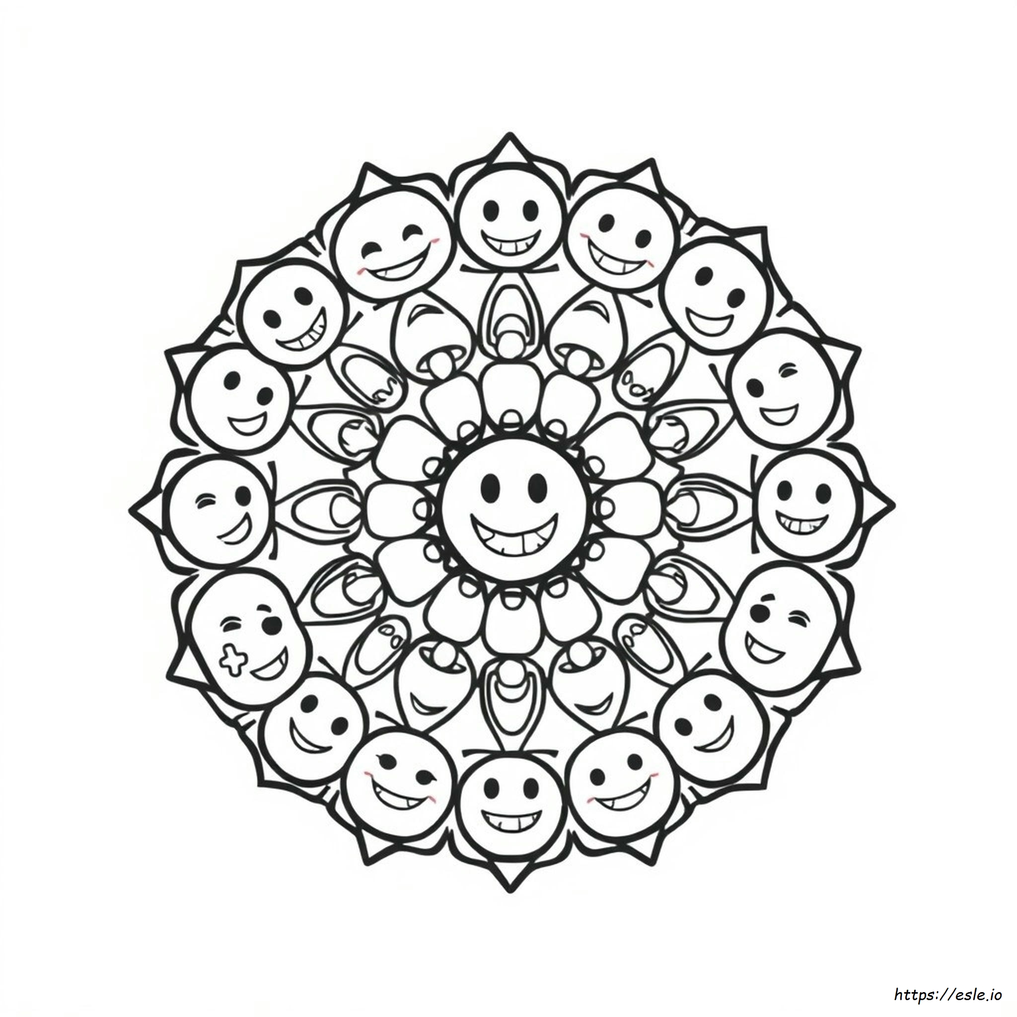 Emoji Mandala Coloring Pages