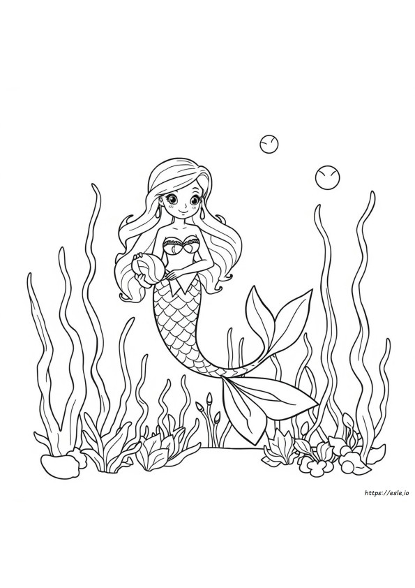 Mermaid Drawing For Colouring