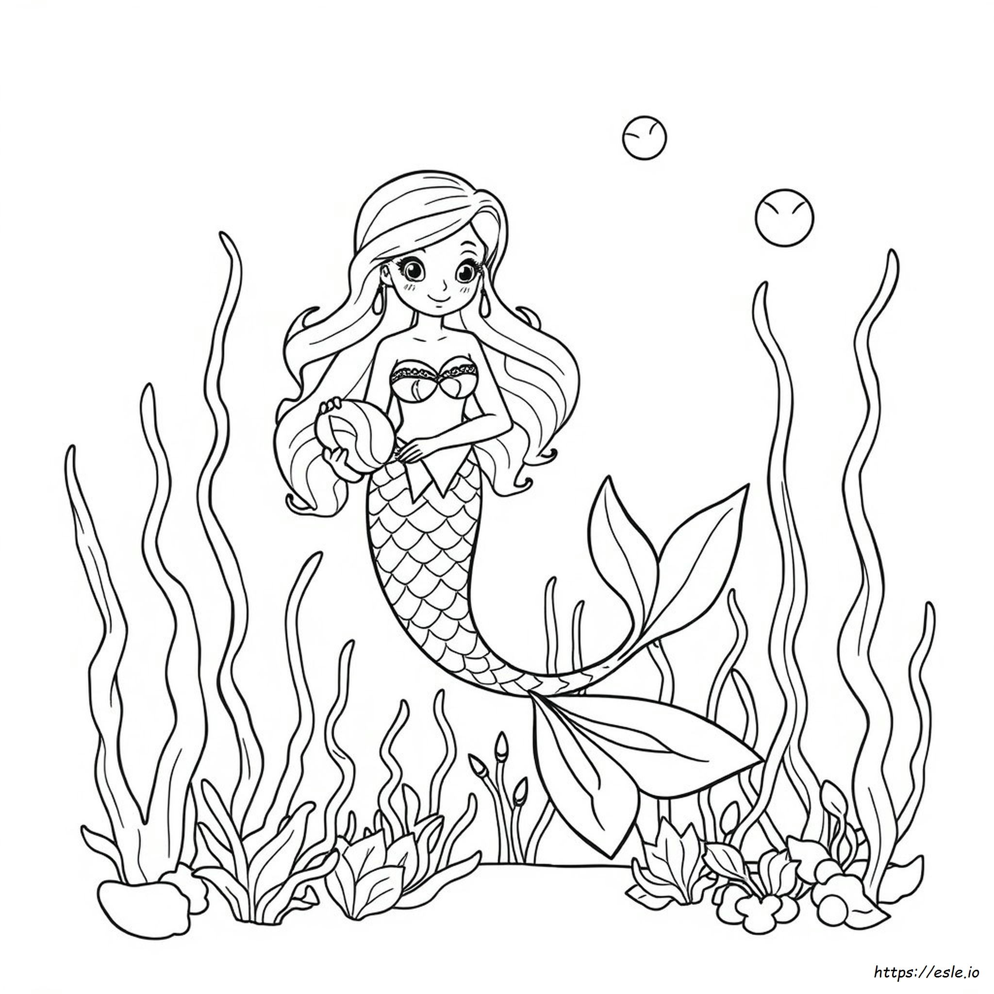 Dibujo De Sirena Para Colorear