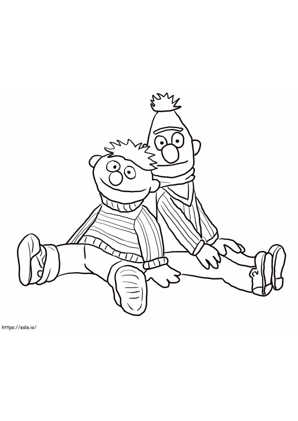 Coloriage  Bert et Ernie à imprimer dessin
