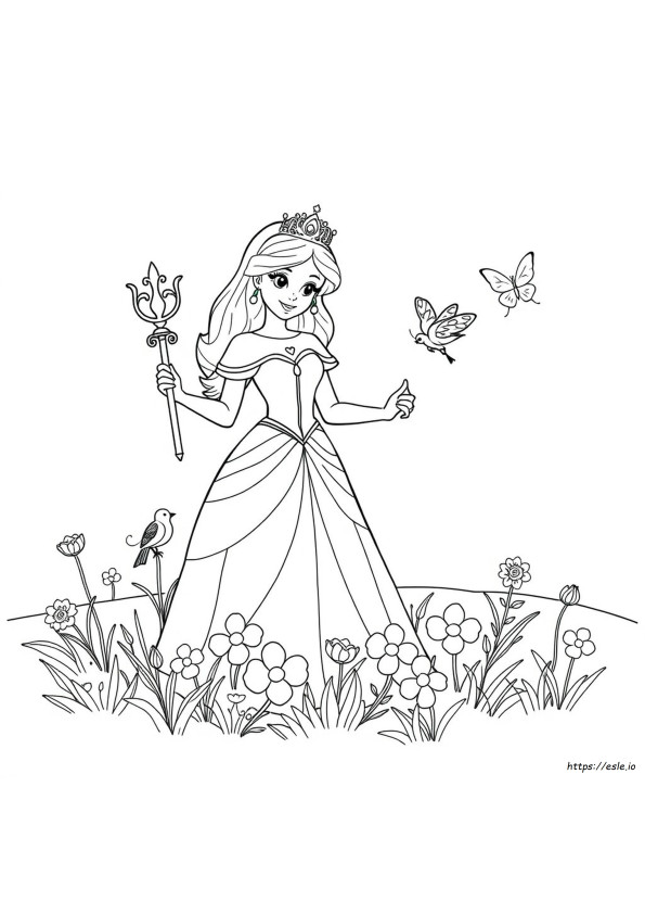Pagina Da Colorare Principessa Semplice E Gratis
