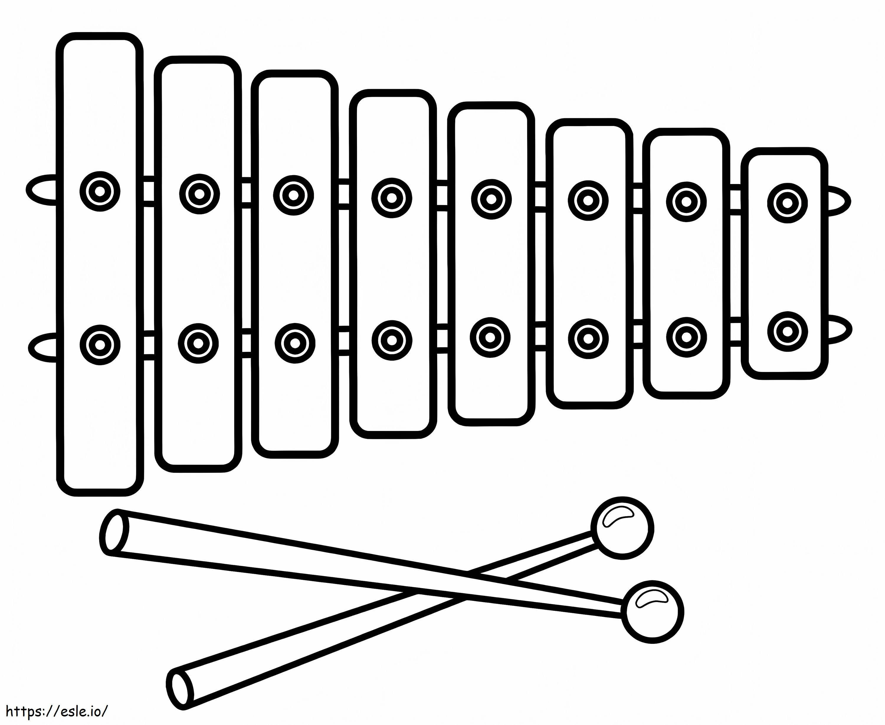 Coloriage Xylophone simple 3 à imprimer dessin
