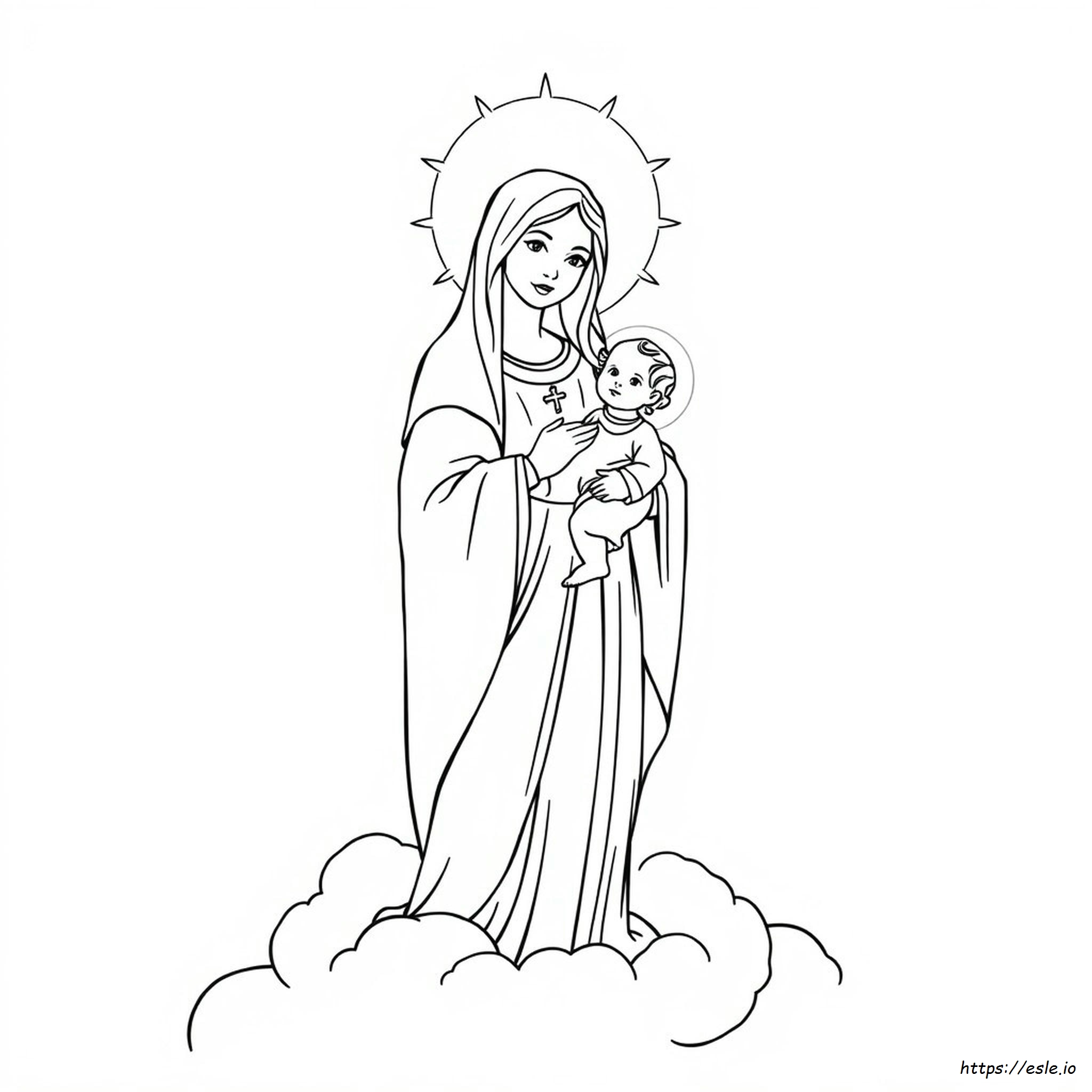 Mary Queen Of Heaven Coloring Page