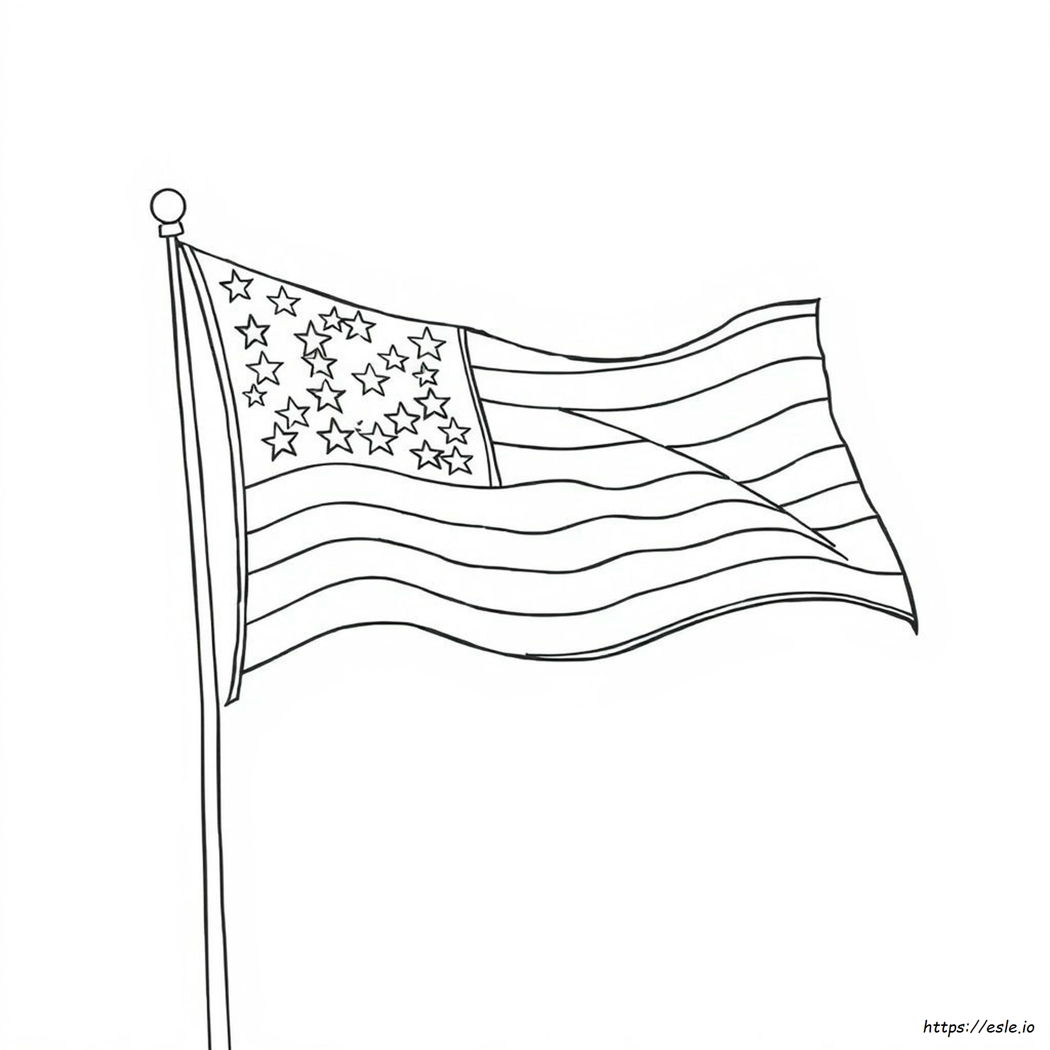 Bandiera Americana Da Colorare Per L'asilo