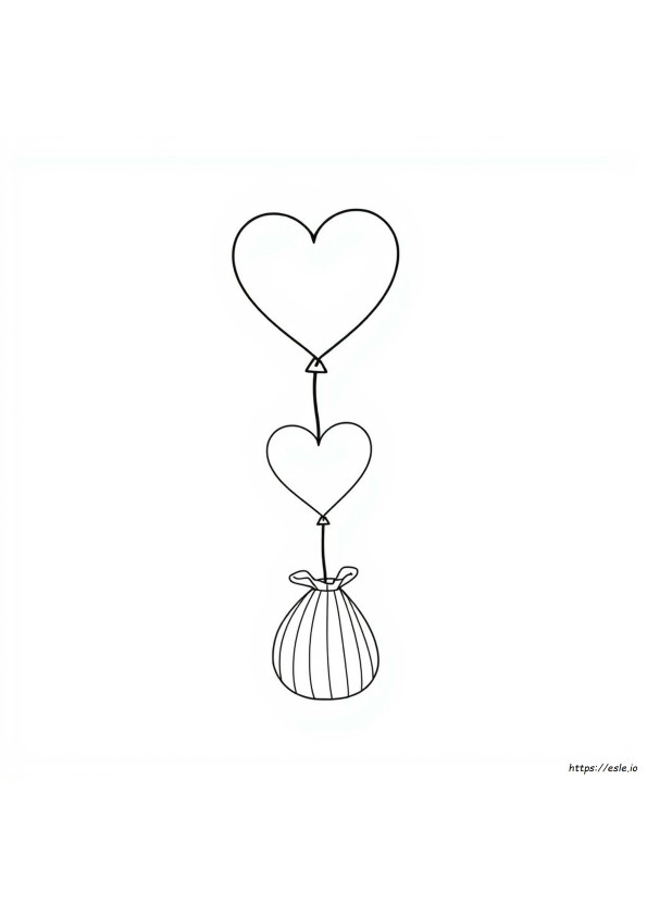 Coloriage Ballons Cœur