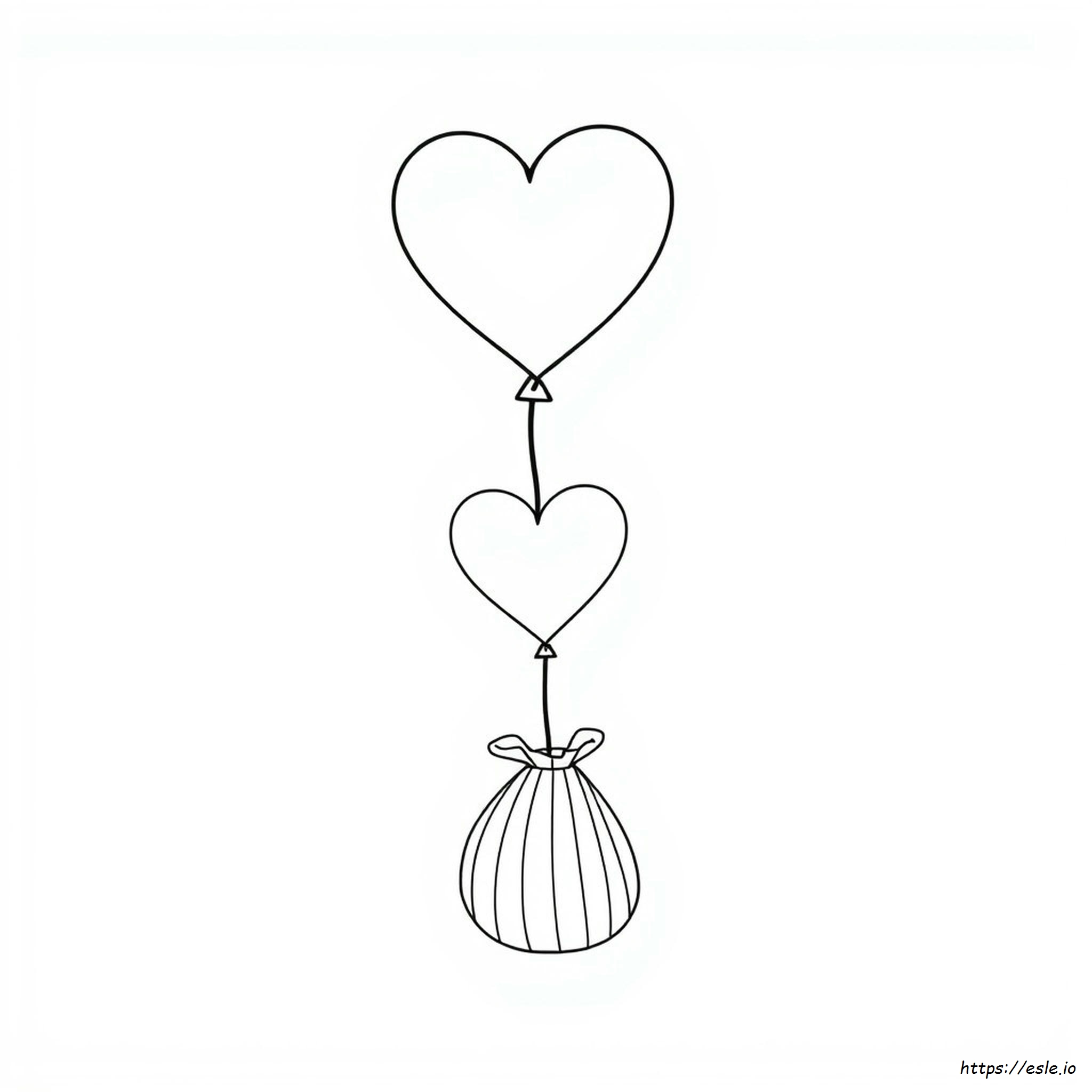Heart Balloon Coloring Pages