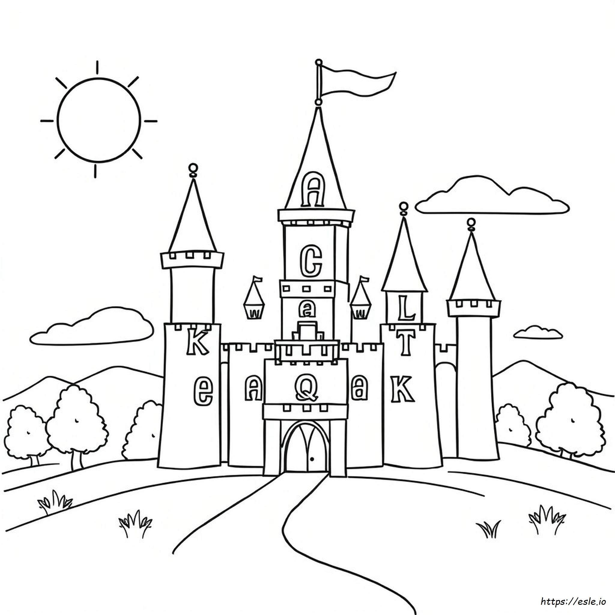 Castillo De Letras Para Colorear