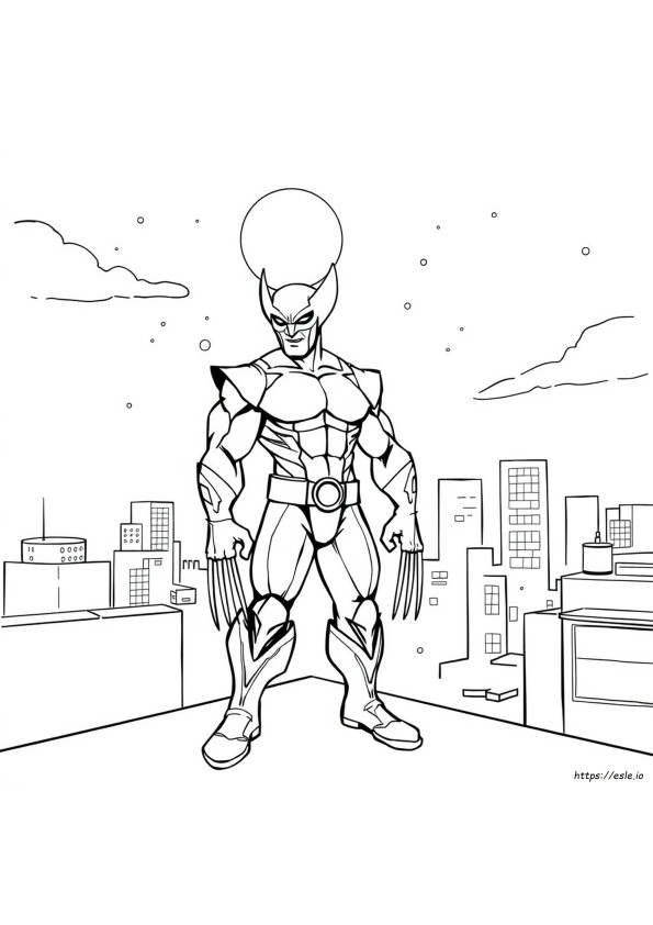 Clip Art Superheld Wolverine Kleurplaten