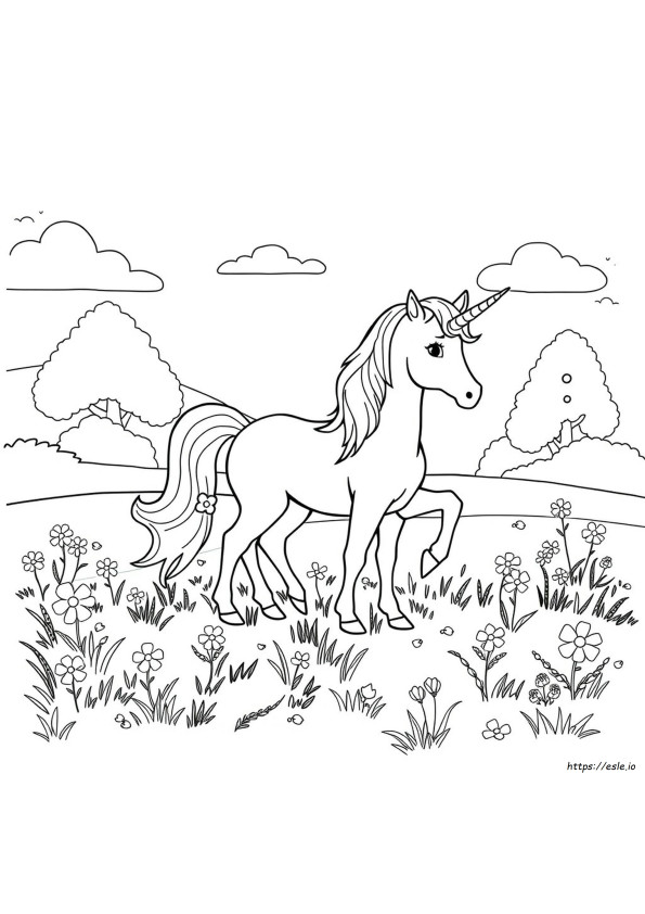 A Coloring Page Of A Unicorn