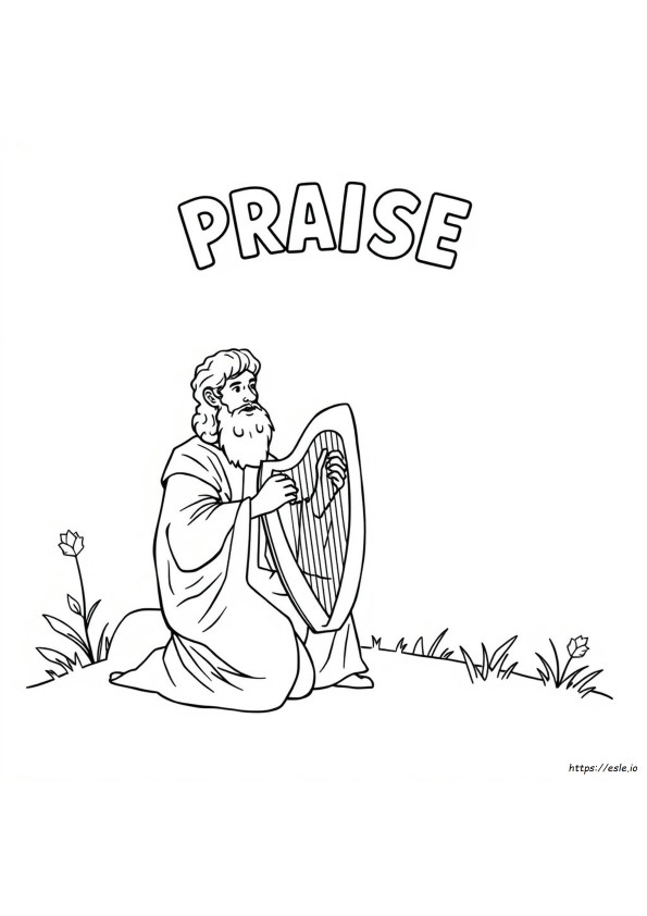 David Praises God Coloring Page