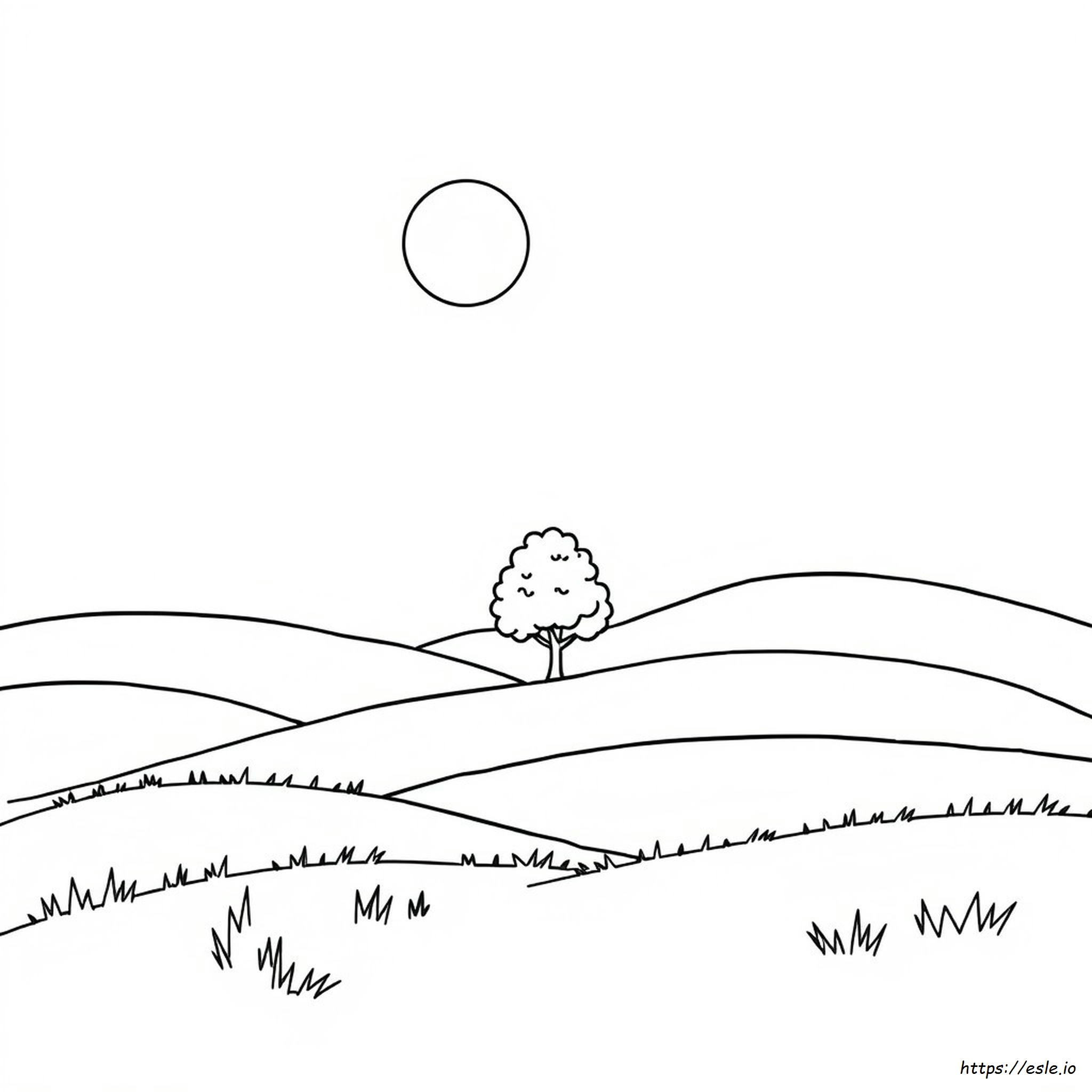 Easy Simple Scenery Colouring