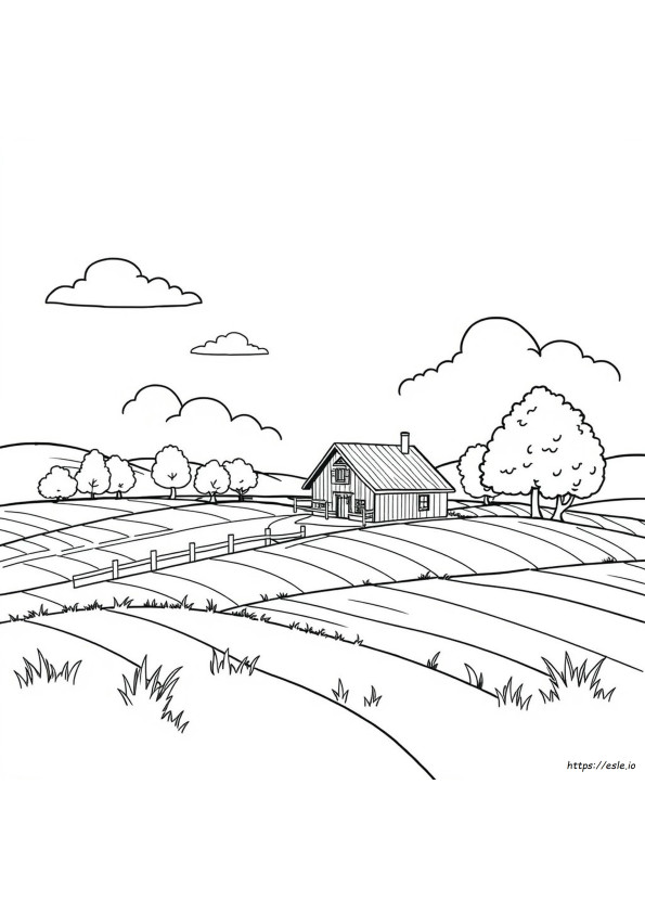 Country Scene Coloring Pages