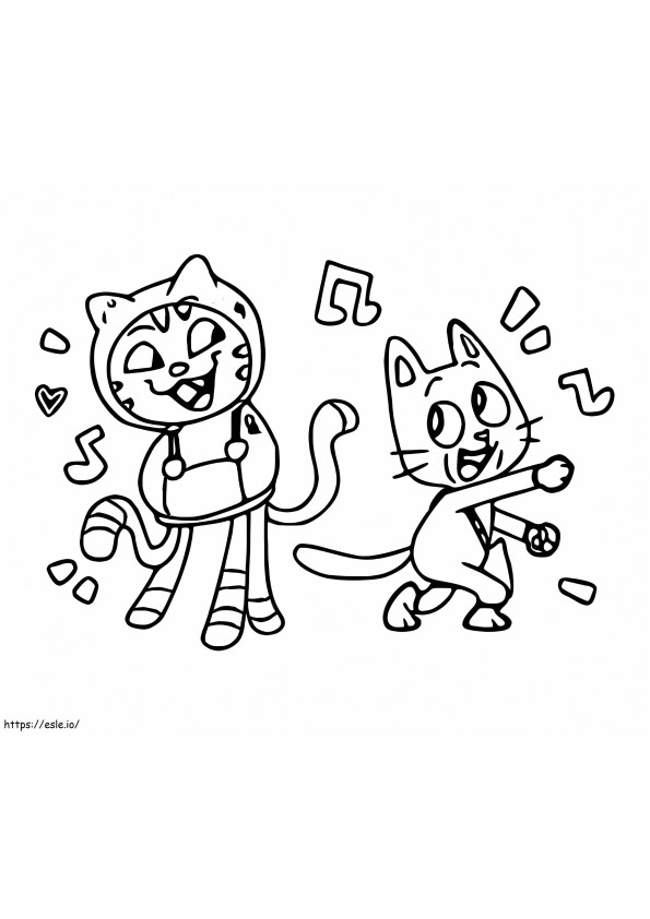 DJ Catnip And Pandy Paws coloring page