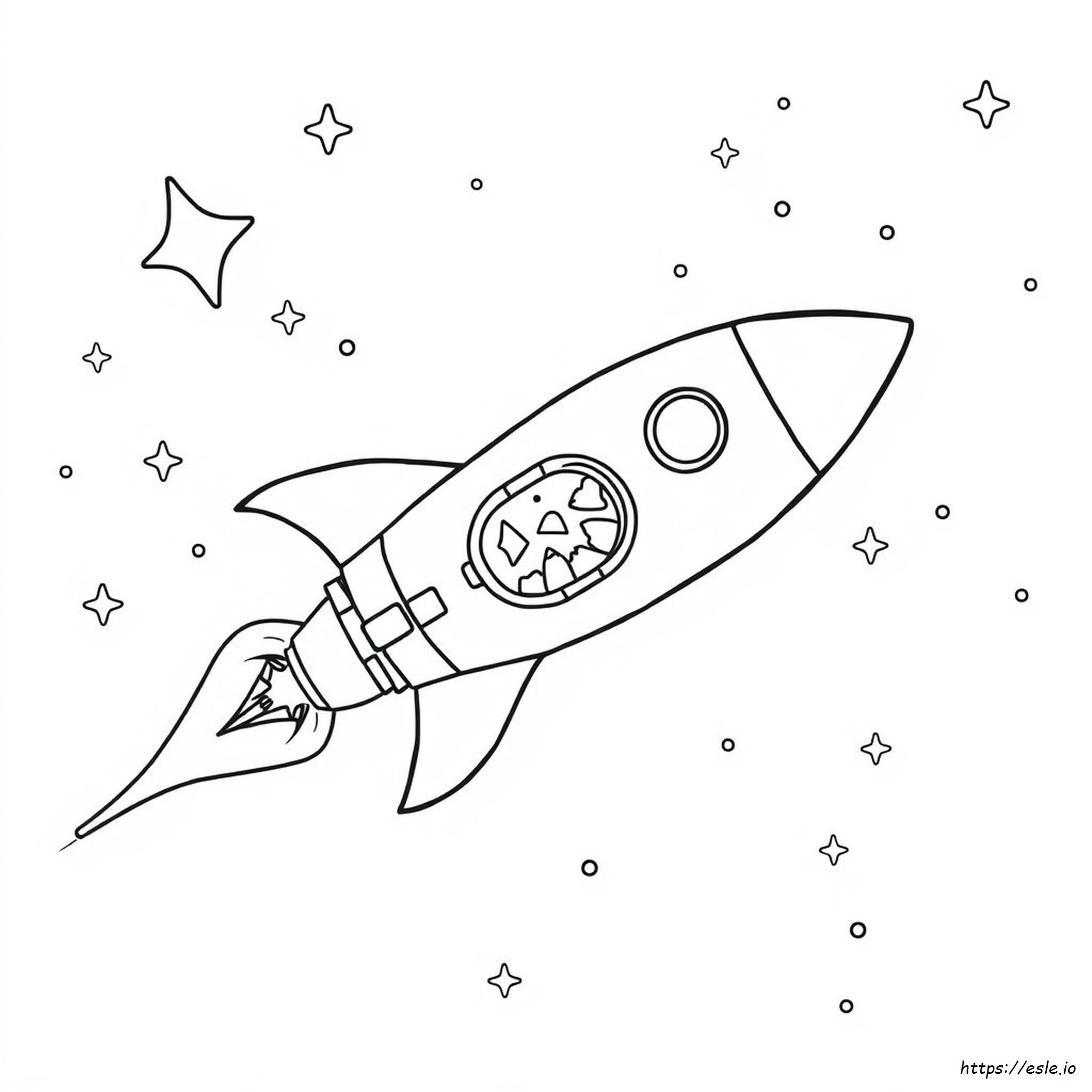 Rocket Ship Colouring Pages