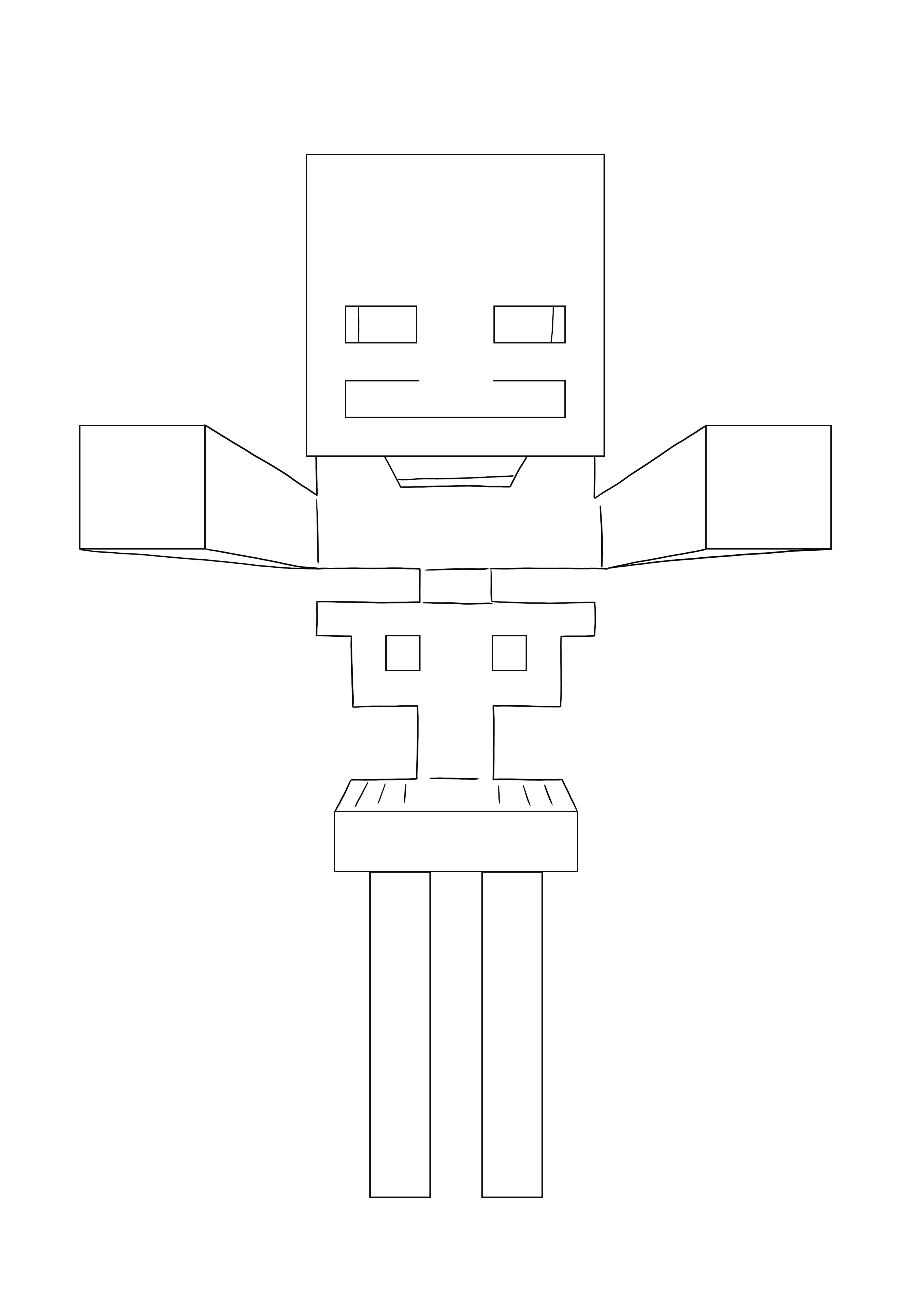 Funny Minecraft Skeleton is free to print and simple to color image