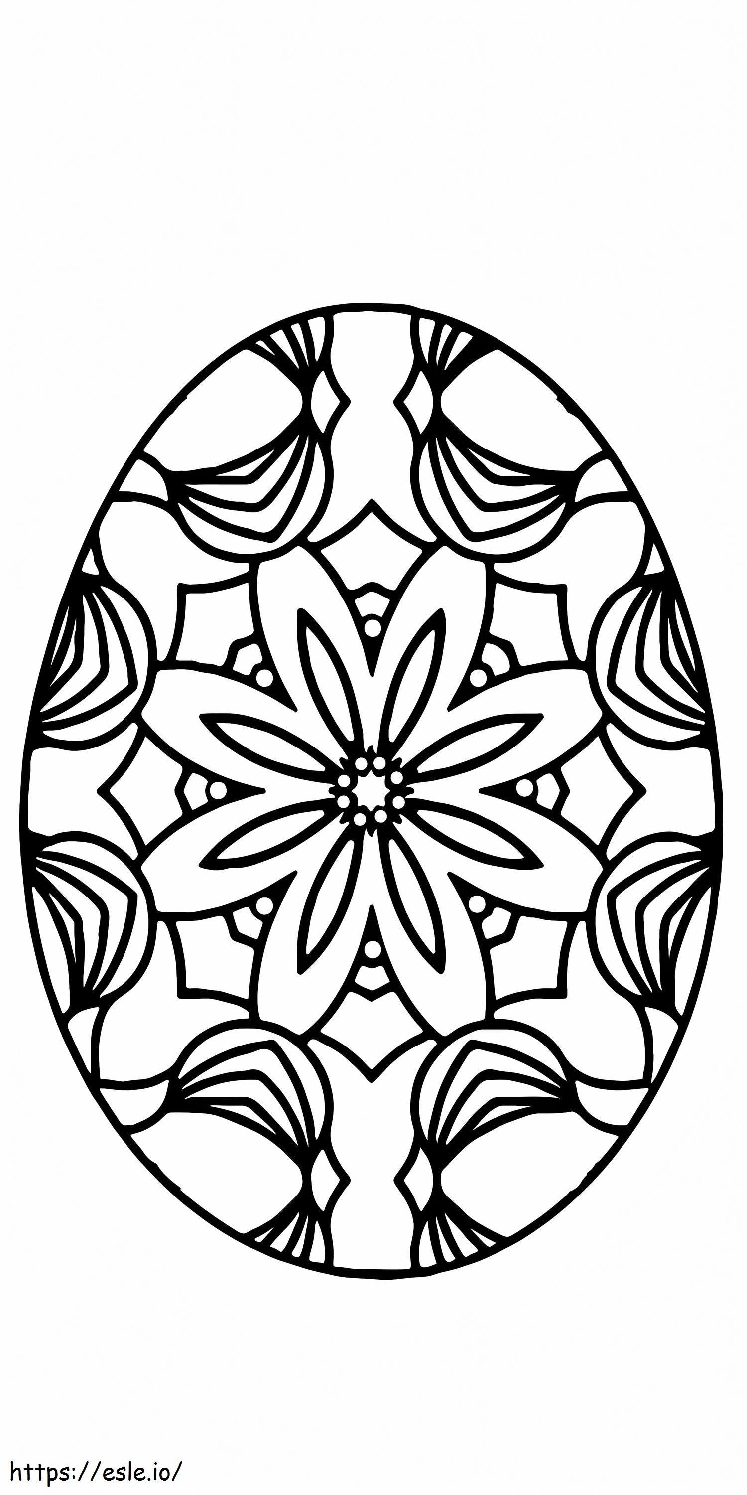 印刷可能なイースターエッグの花のパターン 5 ぬりえ - 塗り絵