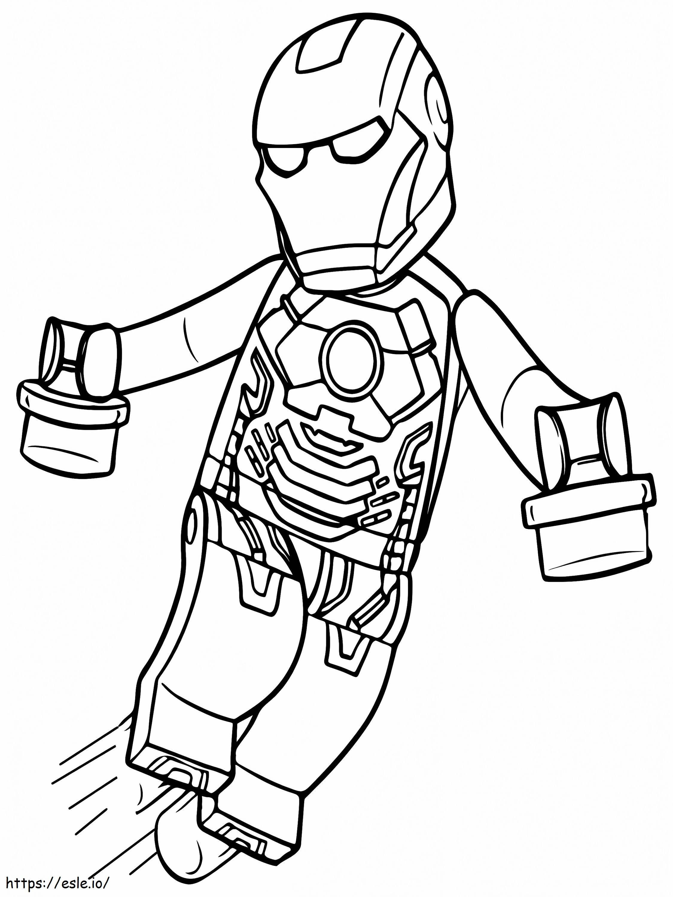 Iron Man Lentävä Lego Avengers värityskuva