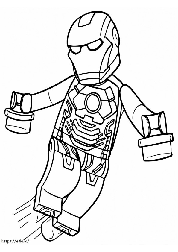 Homem de Ferro Lego Voador Avengers para colorir