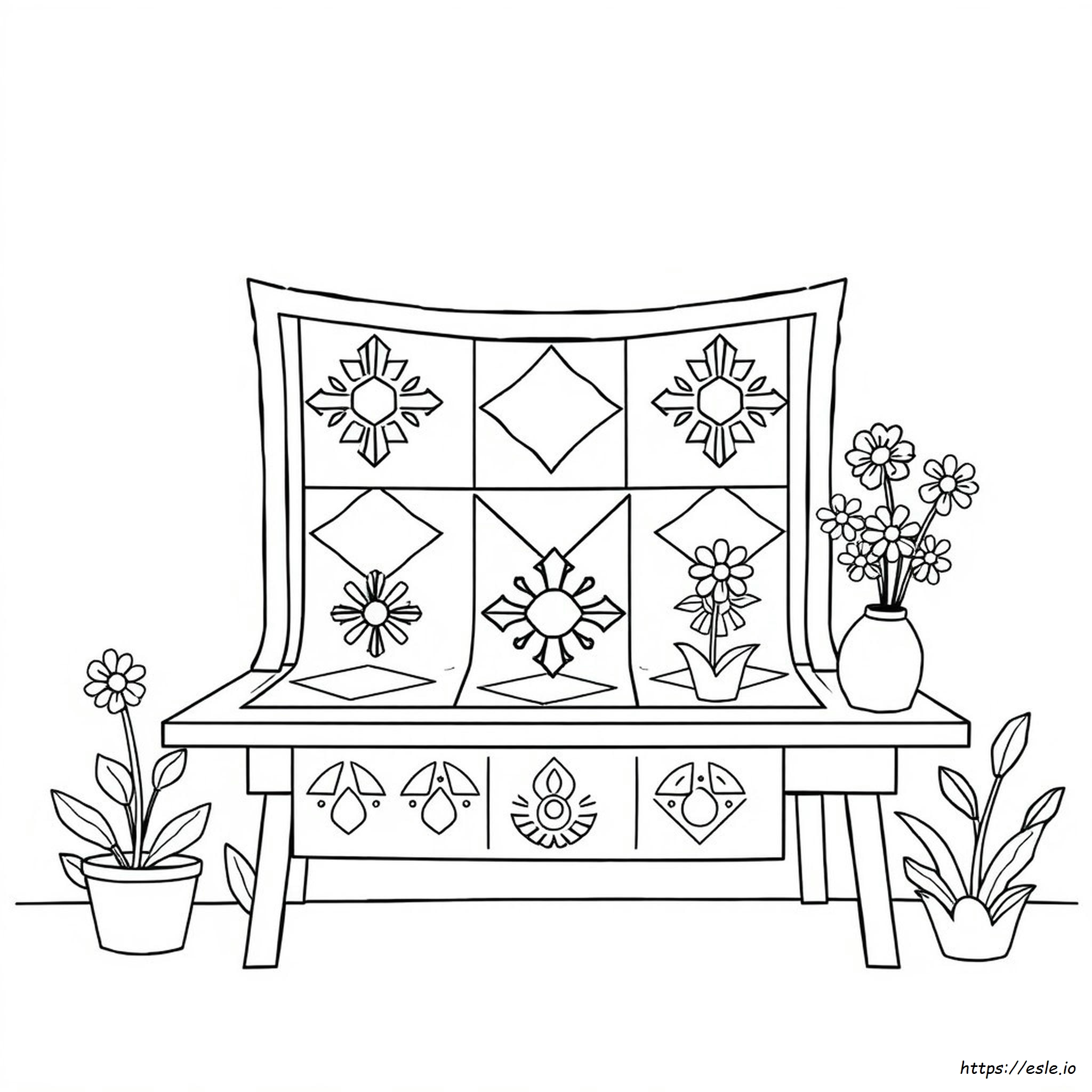 Heartfelt Quilt Coloring Design