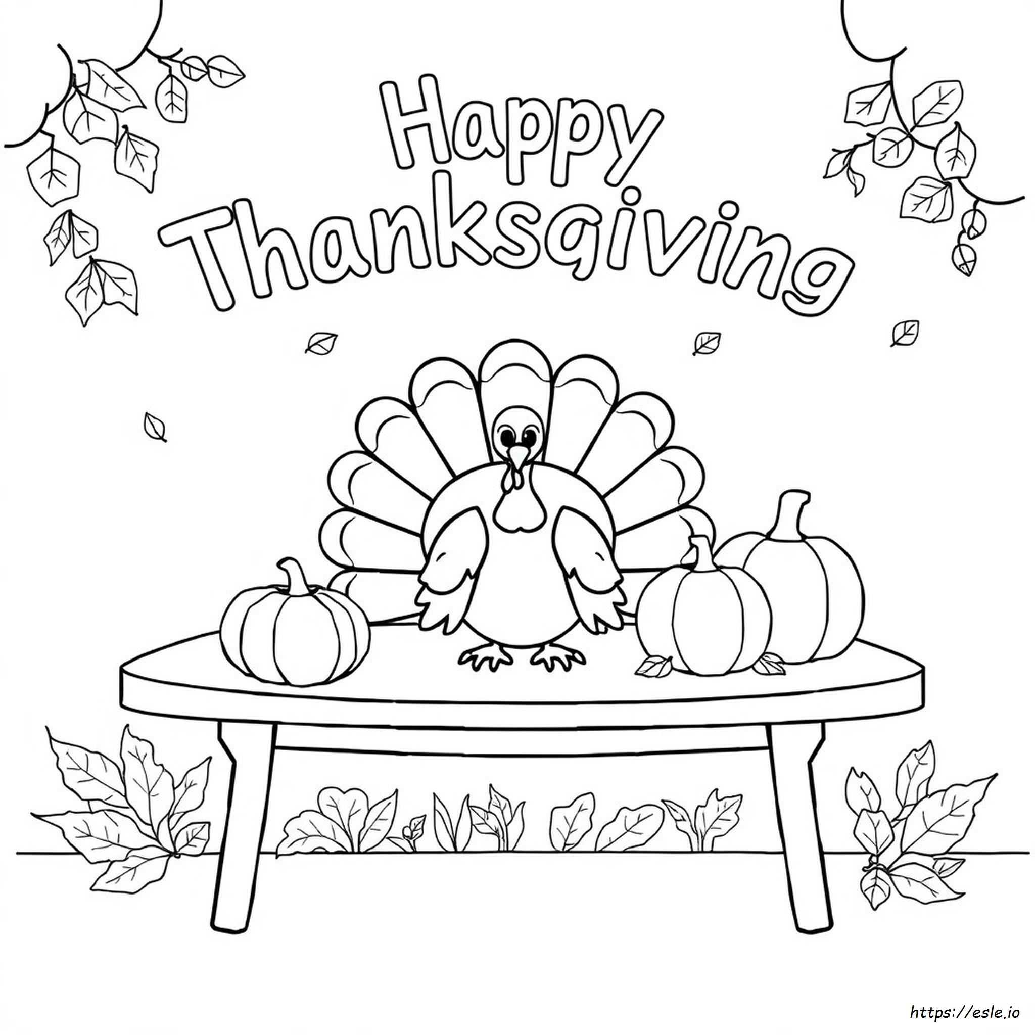 Happy Thanksgiving Coloring Sheet