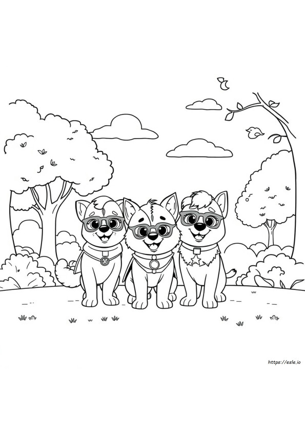 Superpets Colouring Pages