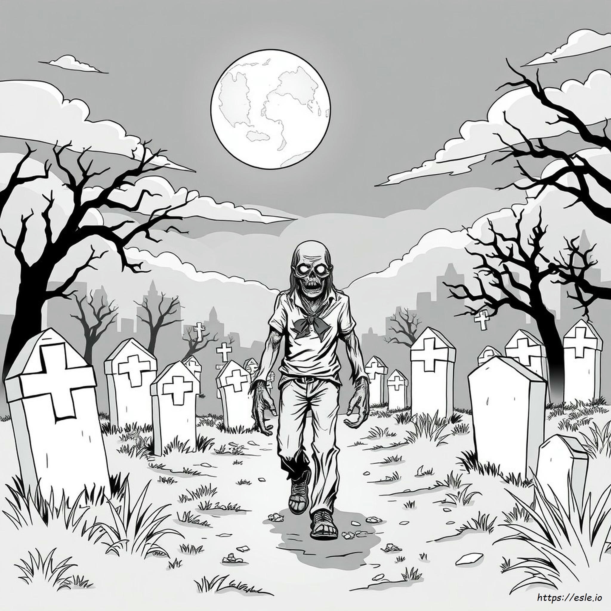 Walking Dead Zombie Coloring Page