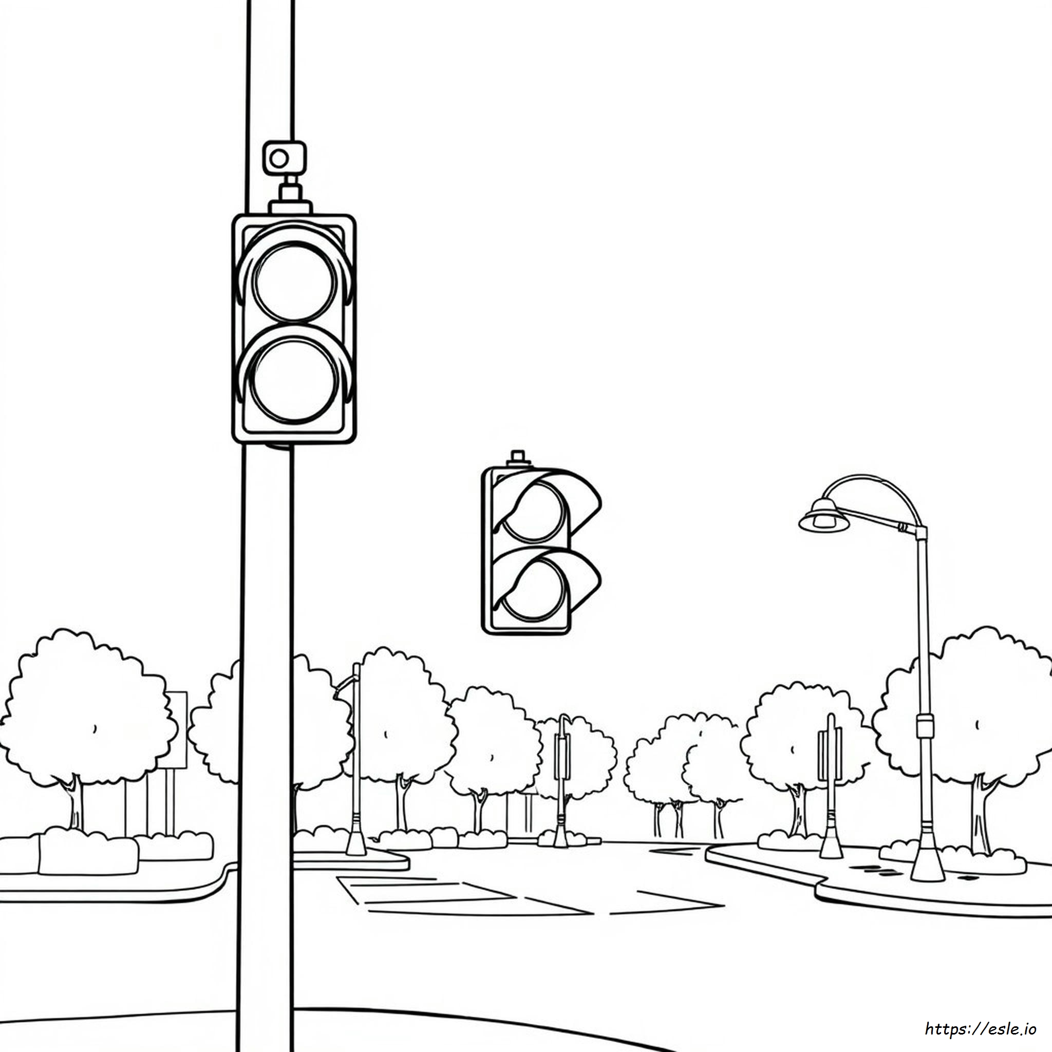 Printable Traffic Light Coloring Page