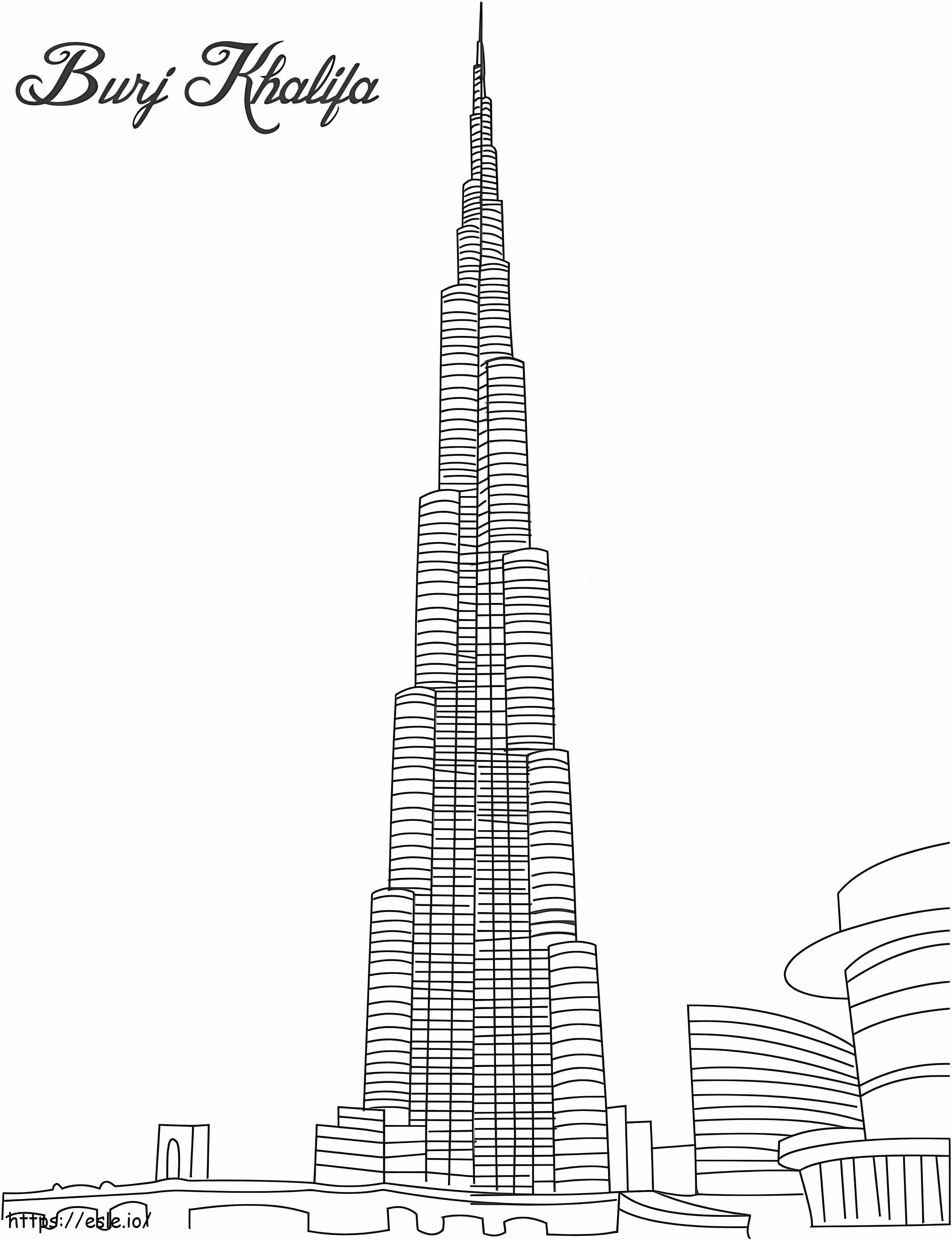 Wieża Burdż Chalifa kolorowanka