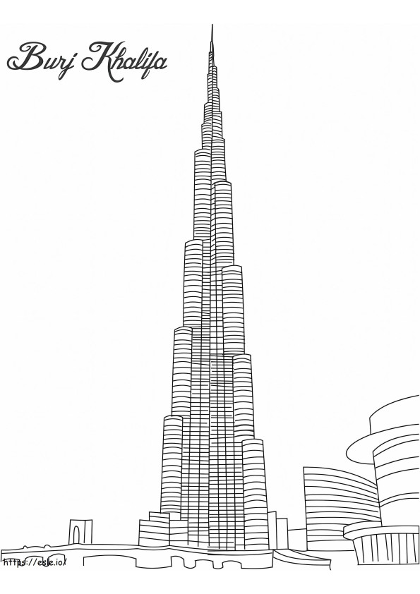 Coloriage Tour Burj Khalifa à imprimer dessin