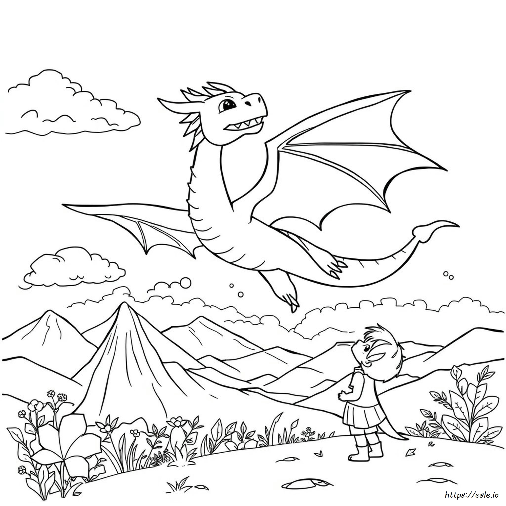 Dragon Kids Coloring Page