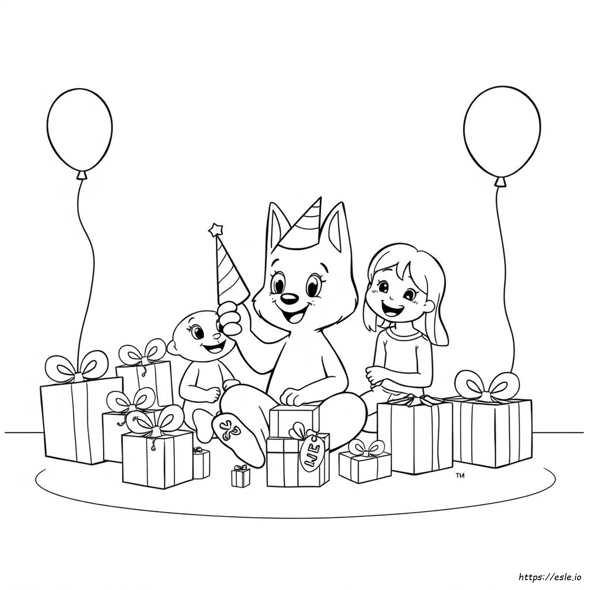Bluey Birthday Coloring Pages Printable