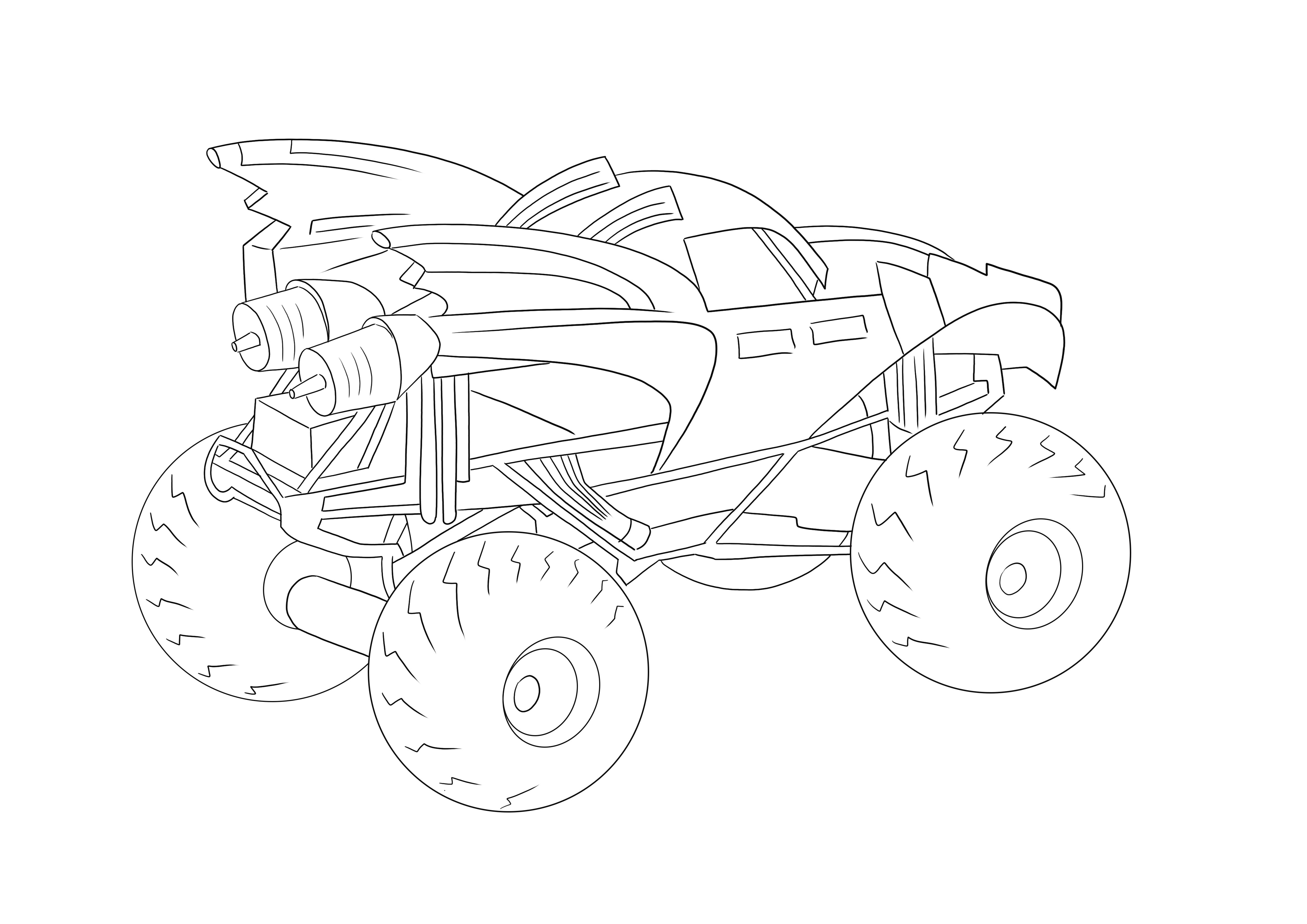Batman Monster Truck to print or download coloring image
