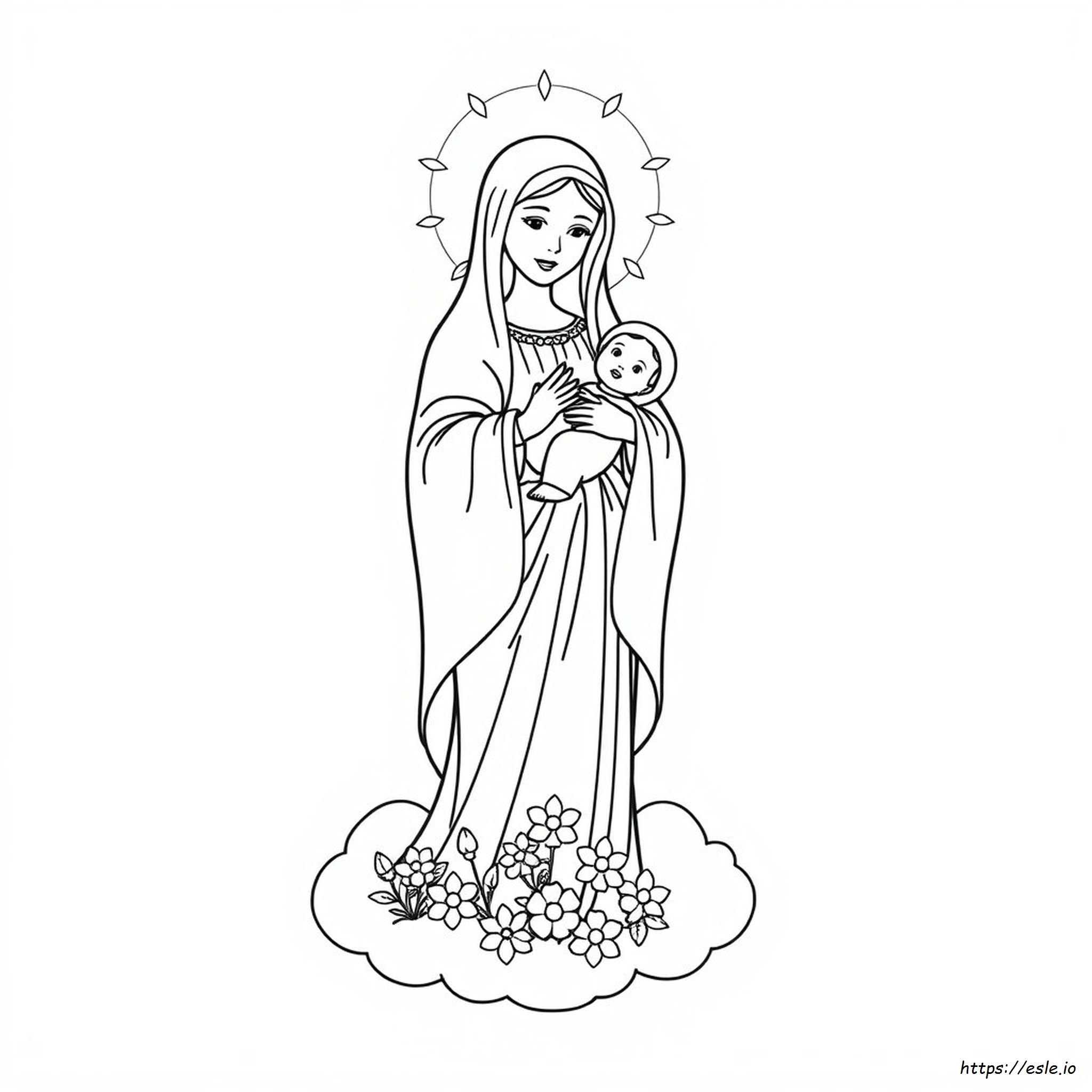 Blessed Mother Mary Coloring Pages