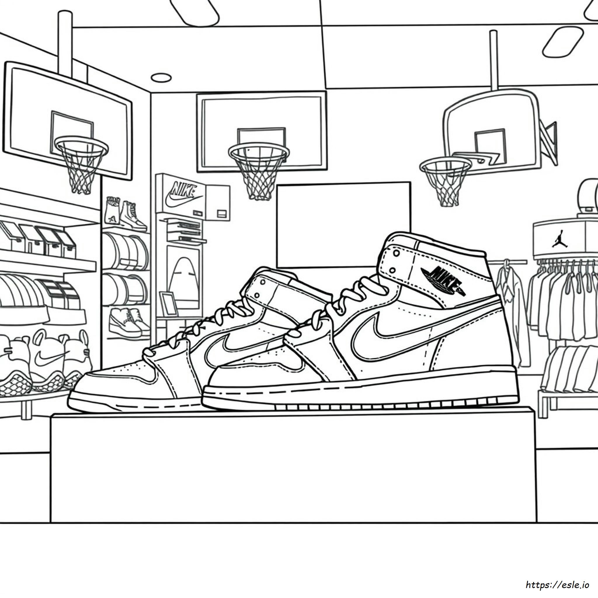 Nike Jordan 1 Coloring Page