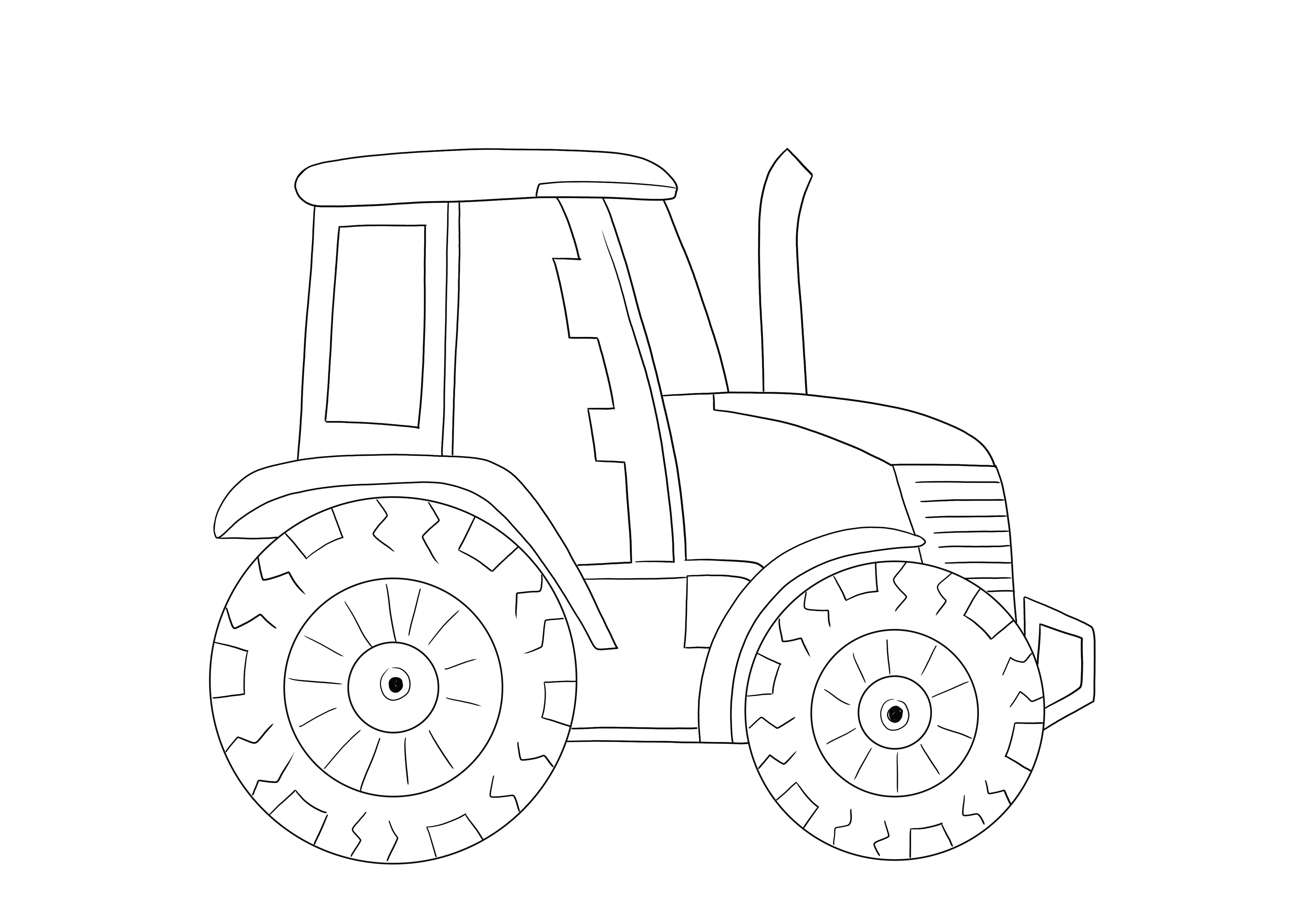 Tractor Emoji on helppo värityskuva, jonka voi tulostaa ja ladata ilmaiseksi