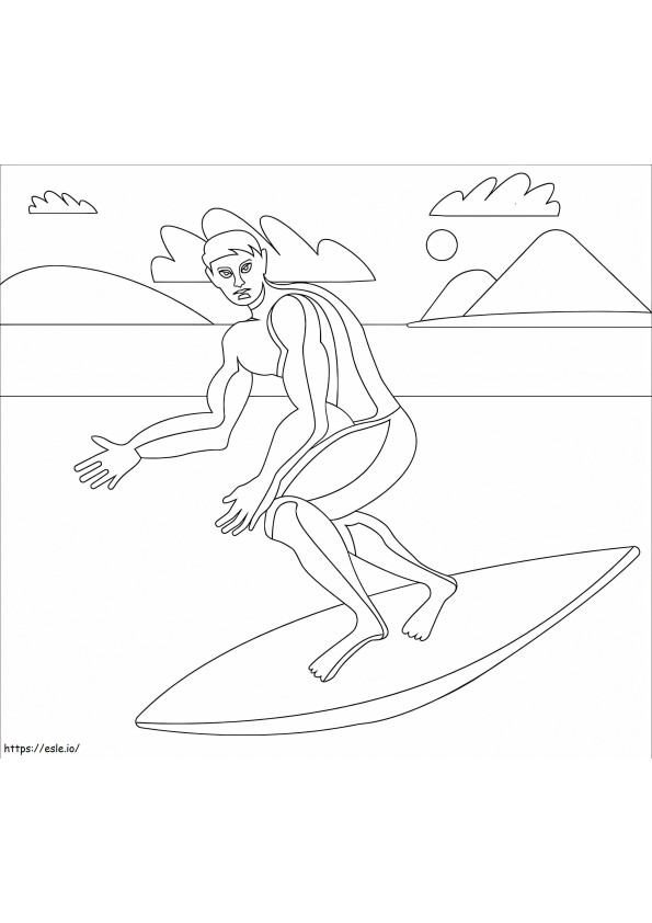 Coloriage Surfeur à imprimer dessin