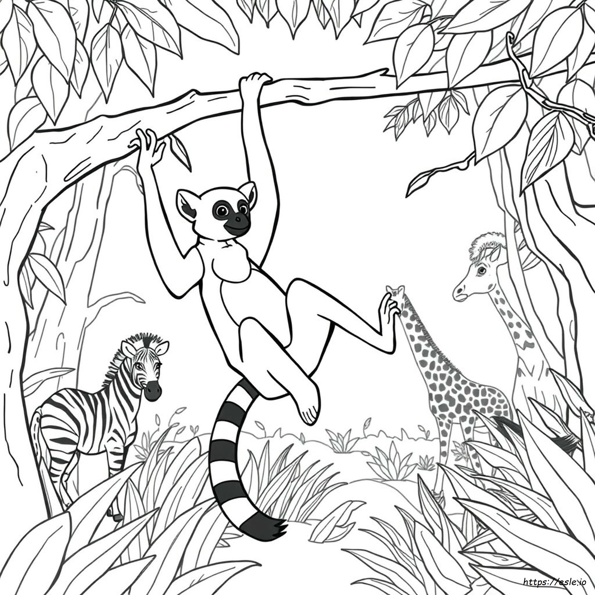 Madagascar Colouring Pages