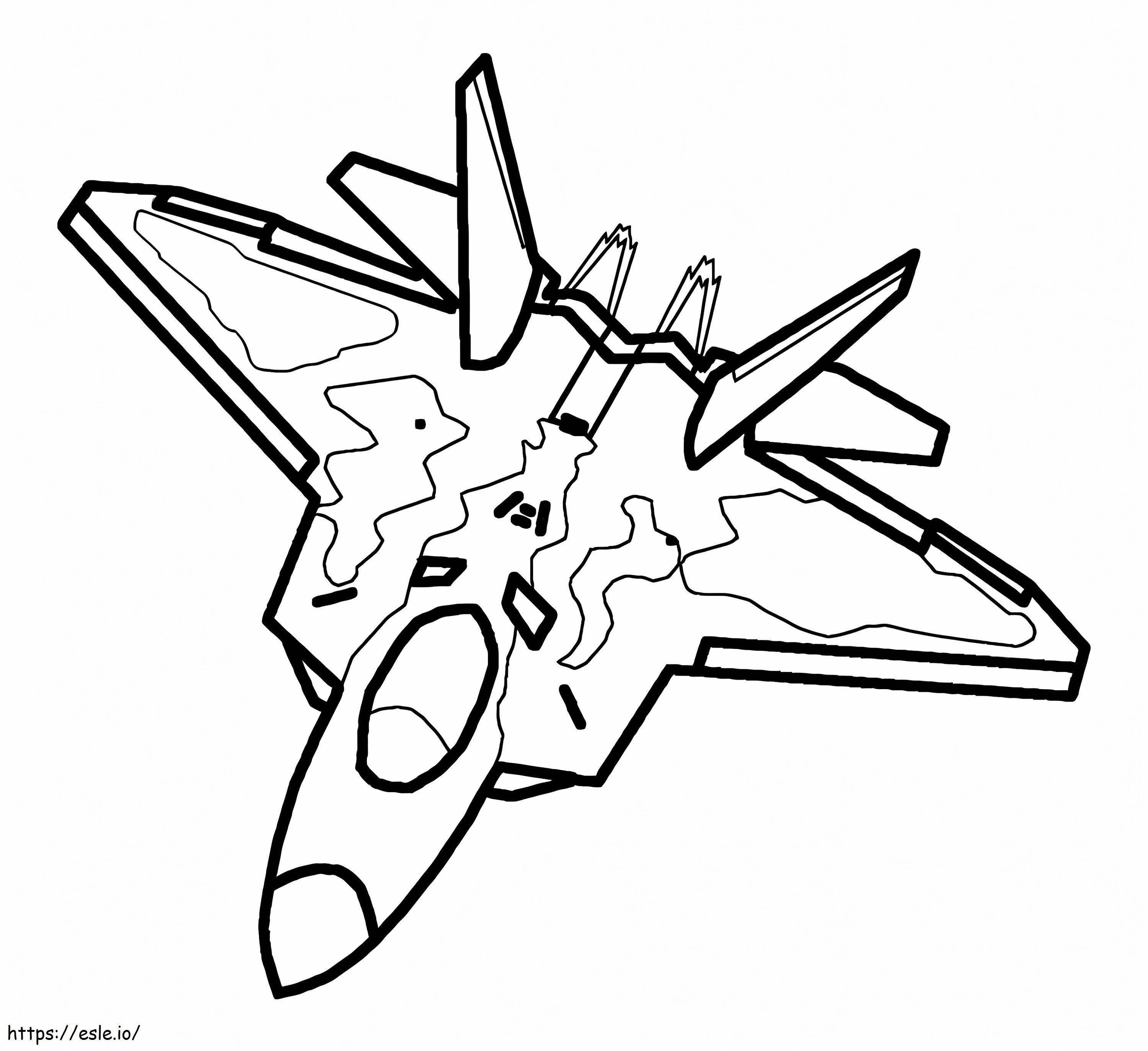 Avião de combate militar para colorir